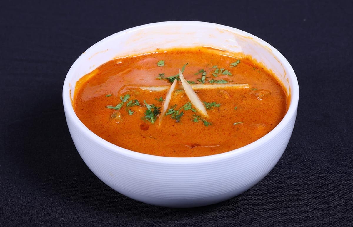Indian curry with ginger garnish at Foyer