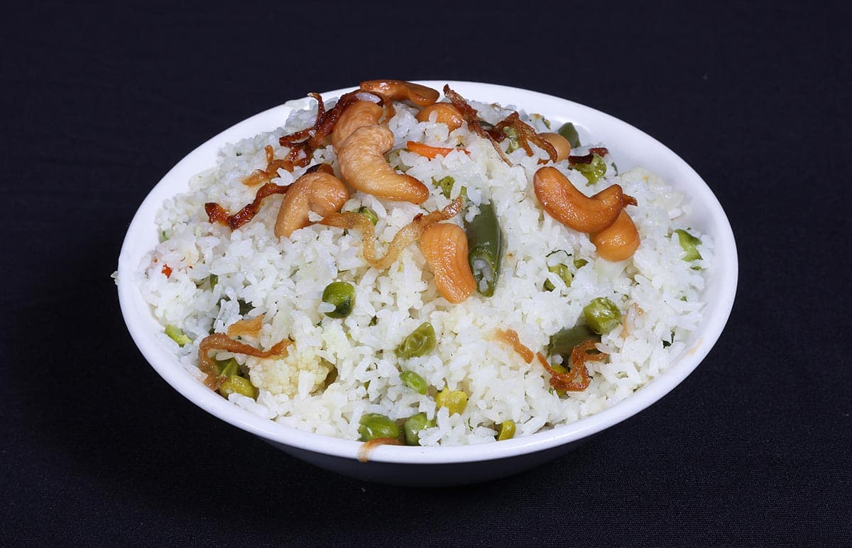 Vegetable pulao with cashews at Foyer